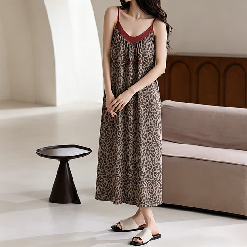 Camicia da notte in cotone con stampa leopardata - image 4