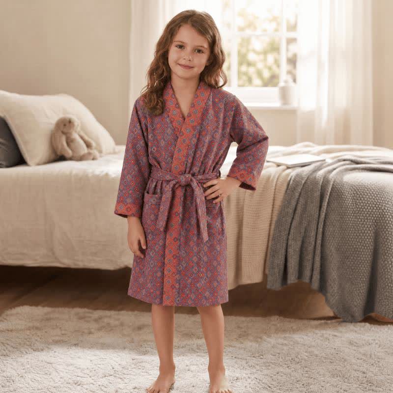 Kimono da bambino in cotone con motivo geometrico vintage - image 1