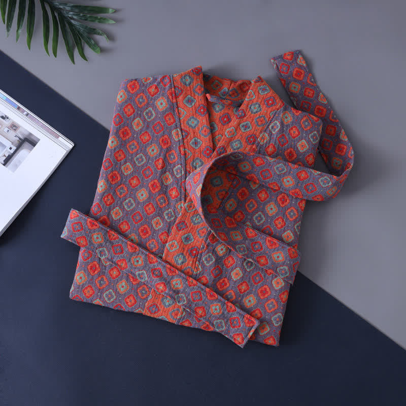 Kimono da bambino in cotone con motivo geometrico vintage - image 3