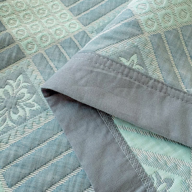 Coperta trapuntata reversibile a 3 strati con motivo geometrico jacquard - image 13