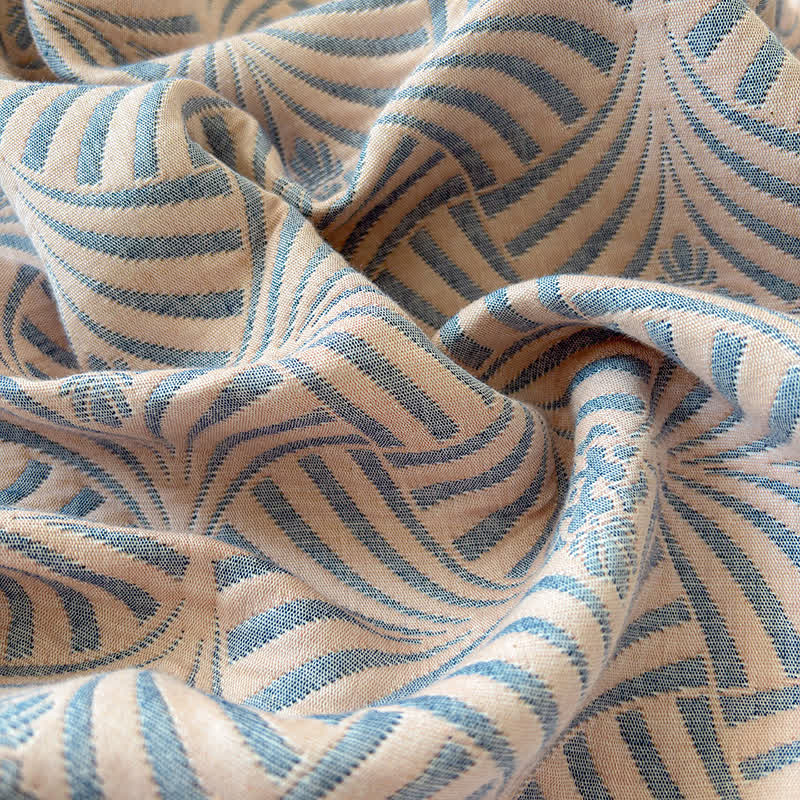 Coperta/trapunta geometrica reversibile a 3 strati in jacquard - image 12