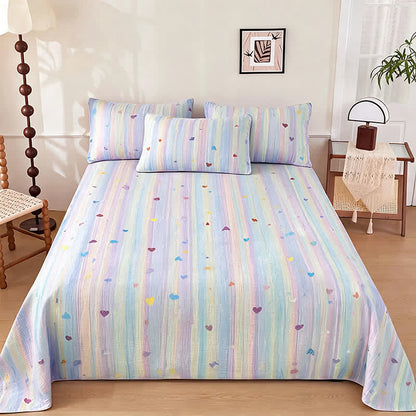 Set di biancheria da letto morbido a righe arcobaleno pastello - Colorato - Set di biancheria da letto - Matrimoniale Grande - image 0