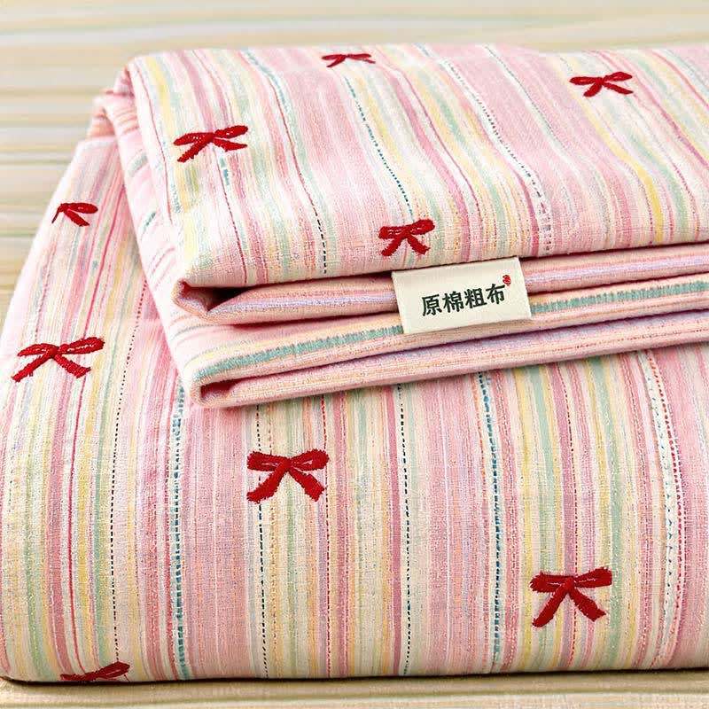 Set di biancheria da letto jacquard con fiocco color rosa cipria - image 2
