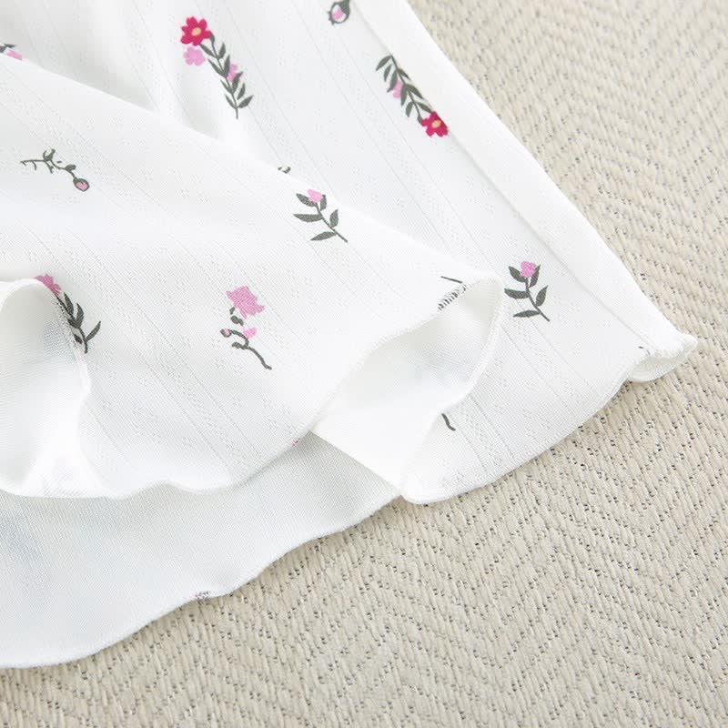 Abito sottoveste bianco senza maniche con stampa floreale, perfetto per il relax. - image 9
