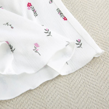 Abito sottoveste bianco senza maniche con stampa floreale, perfetto per il relax. - image 9