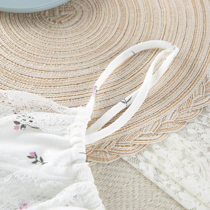Abito sottoveste bianco senza maniche con stampa floreale, perfetto per il relax. - image 6