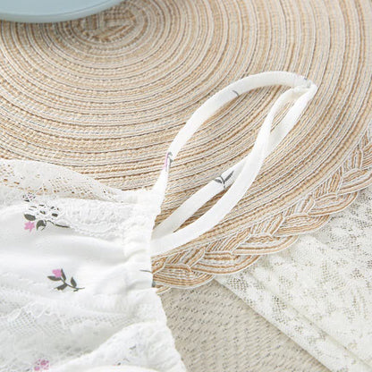 Abito sottoveste bianco senza maniche con stampa floreale, perfetto per il relax. - image 6