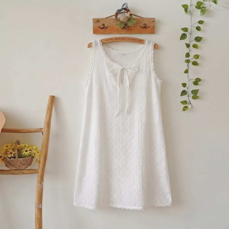 Camicetta in cotone con laccetti sul davanti - Bianco - XL - image 0