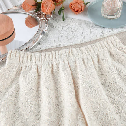 Set pigiama con canotta e pantaloncini in jacquard beige - image 9