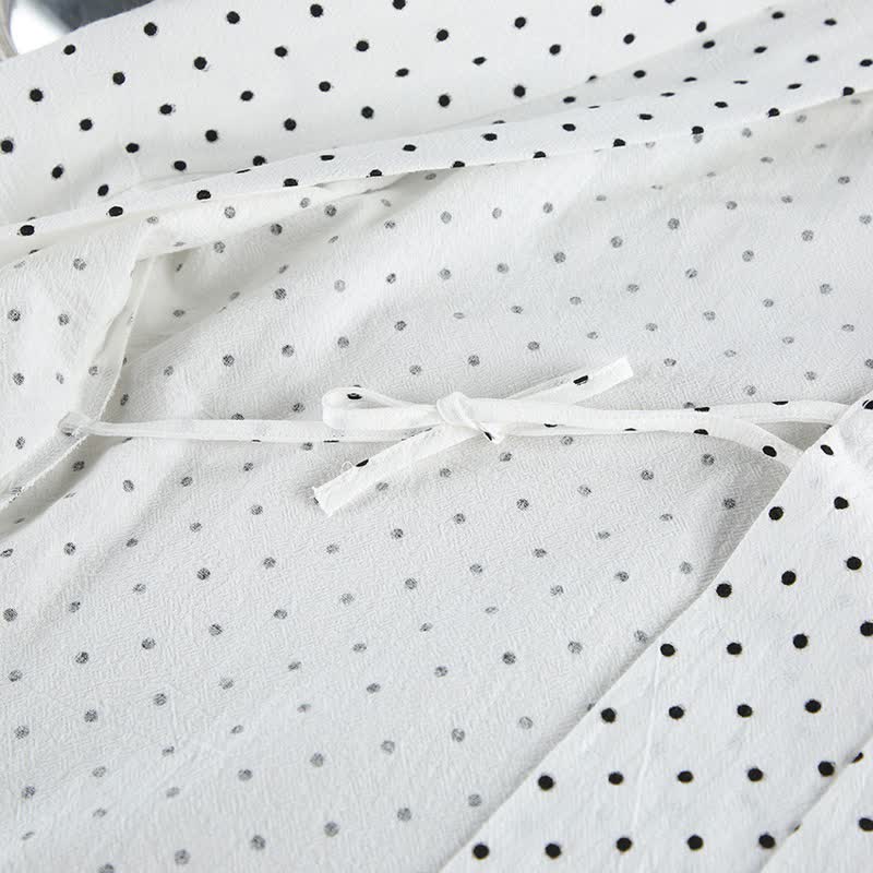Completo pigiama kimono in cotone a pois - image 6