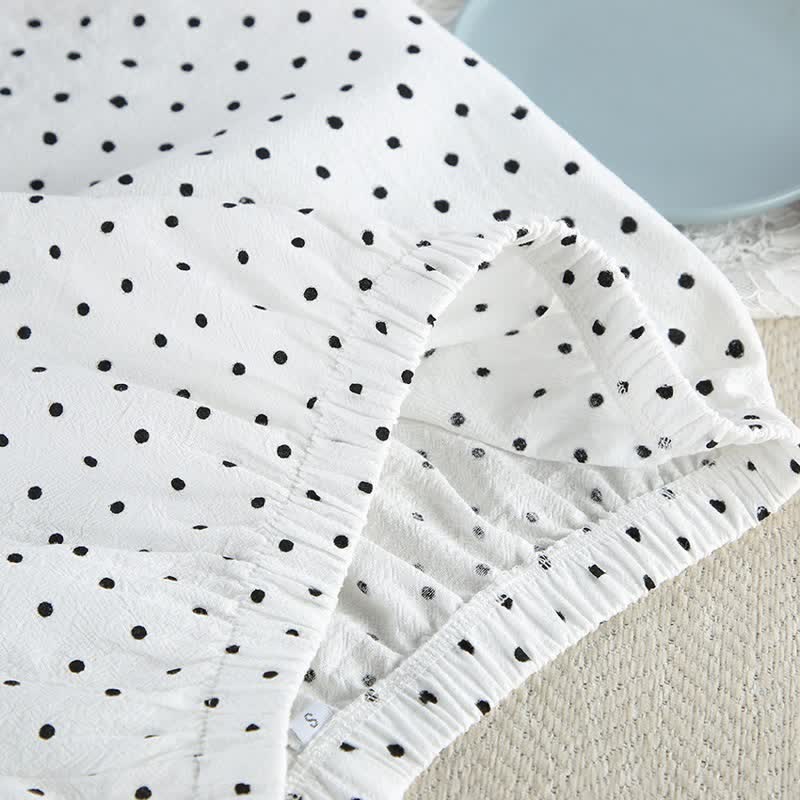 Completo pigiama kimono in cotone a pois - image 8