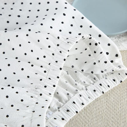 Completo pigiama kimono in cotone a pois - image 8