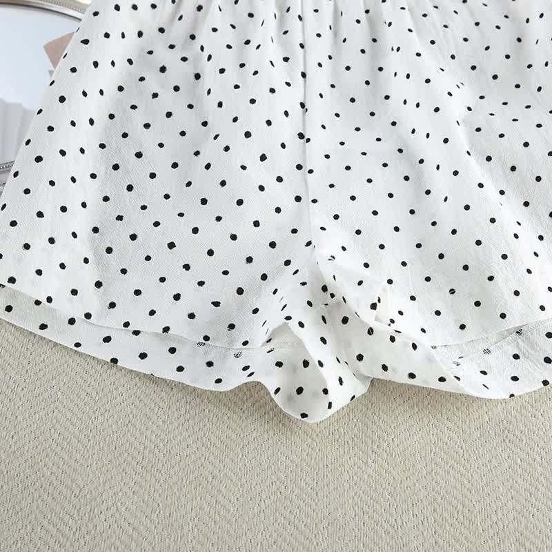 Completo pigiama kimono in cotone a pois - image 9