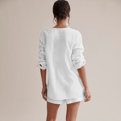 Completo pigiama composto da maglia a maniche lunghe e pantaloncini - image 4
