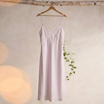 Sottoveste in cotone e pizzo - Viola - XL - image 0