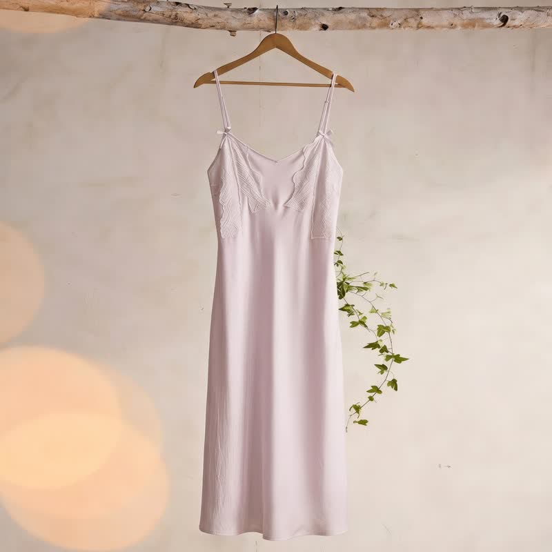 Sottoveste in cotone e pizzo - Viola - XL - image 0