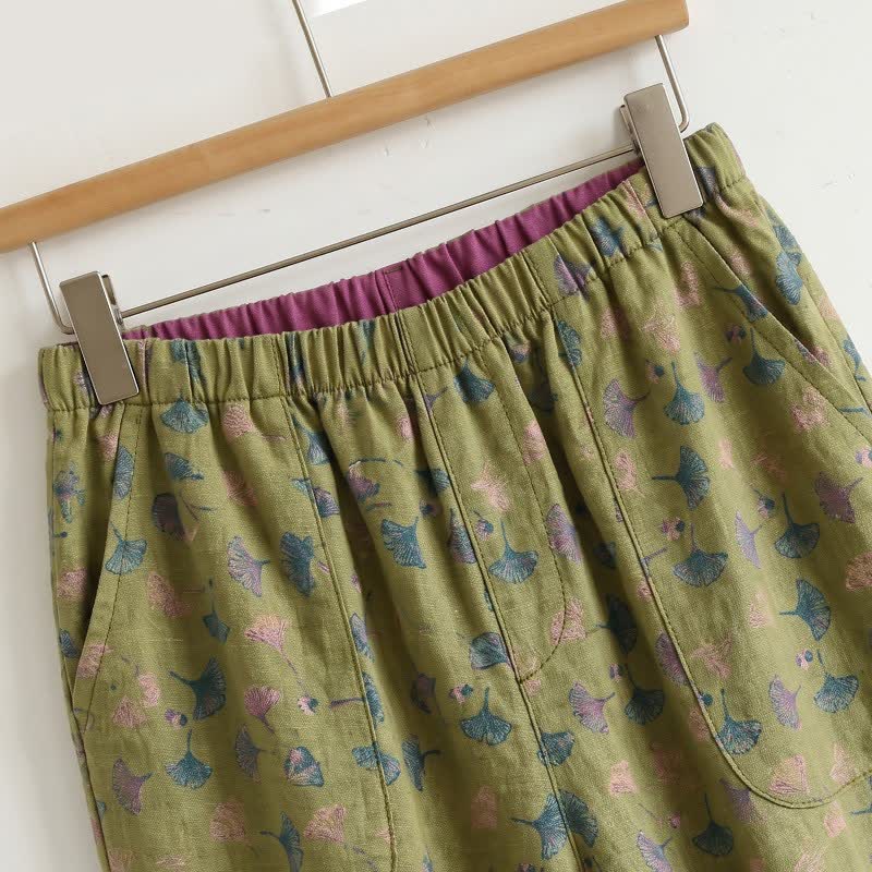Set pigiama con canotta e foglie di Ginkgo Biloba - image 11