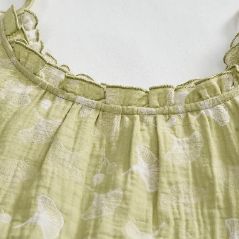 Pigiama in cotone con foglie di ginkgo fresche - image 6