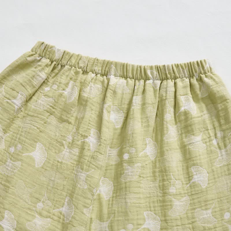 Pigiama in cotone con foglie di ginkgo fresche - image 7
