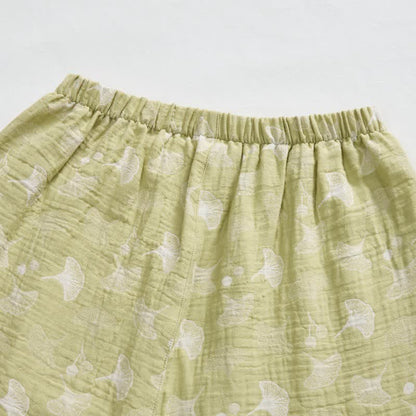 Pigiama in cotone con foglie di ginkgo fresche - image 7