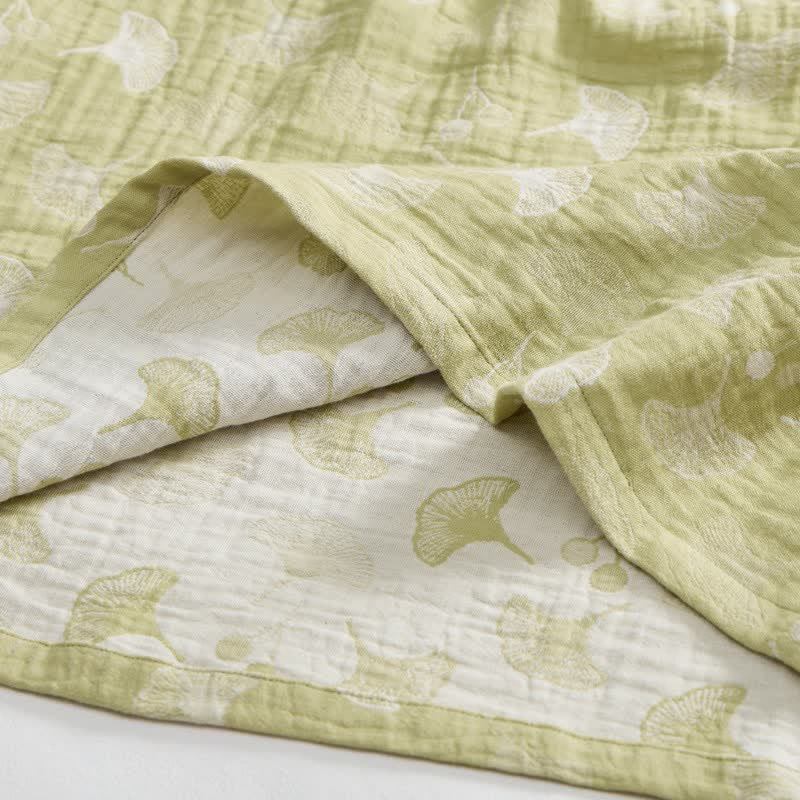 Pigiama in cotone con foglie di ginkgo fresche - image 10