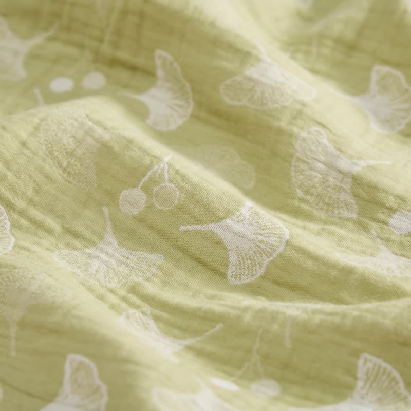 Pigiama in cotone con foglie di ginkgo fresche - image 12