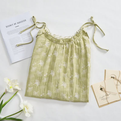 Camicia da notte in cotone con ginkgo fresco - image 1