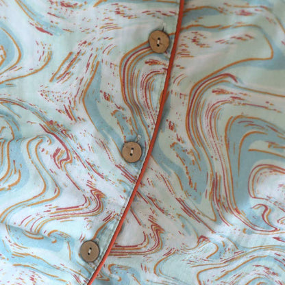 Completo da salotto in garza di cotone con stampa astratta - image 10