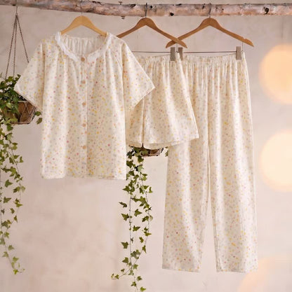 Completo da casa in cotone con stampa a stelle (3 pezzi) - Beige - XL - image 0