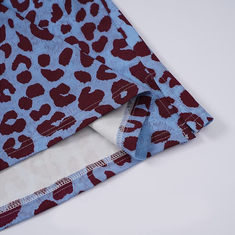 Completo da casa con canotta e stampa leopardata blu - image 8