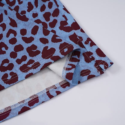 Completo da casa con canotta e stampa leopardata blu - image 8
