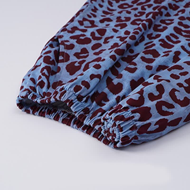 Completo da casa con canotta e stampa leopardata blu - image 7