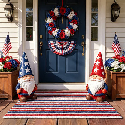 Tappeto da esterno a righe in stile patriottico americano - Rosso, bianco e blu - C - 80cm x 120cm - image 6
