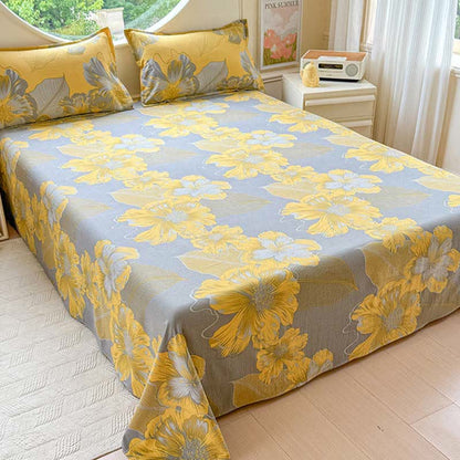 Set di biancheria da letto in garza di cotone con motivo floreale, composto da 4 pezzi. - image 5