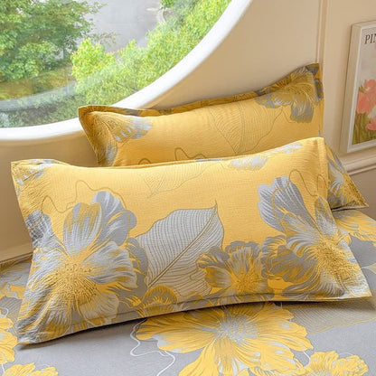 Set di biancheria da letto in garza di cotone con motivo floreale, composto da 4 pezzi. - image 6