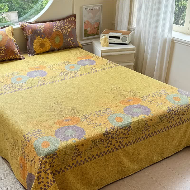 Set di biancheria da letto in doppia garza di cotone con motivo girasole (4 pezzi) - image 2