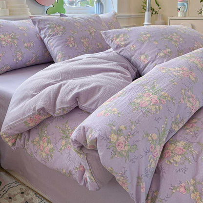 Set di biancheria da letto in garza di cotone color rosa antico (4 pezzi) - image 3
