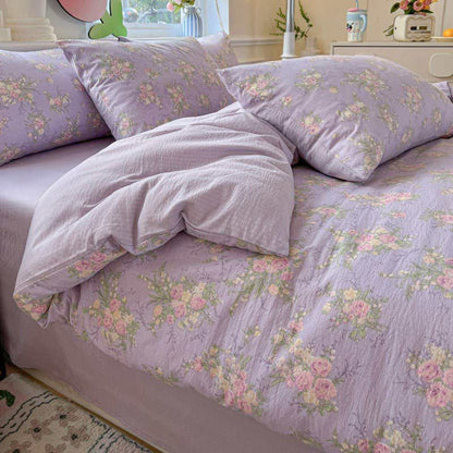 Set di biancheria da letto in garza di cotone color rosa antico (4 pezzi) - image 2