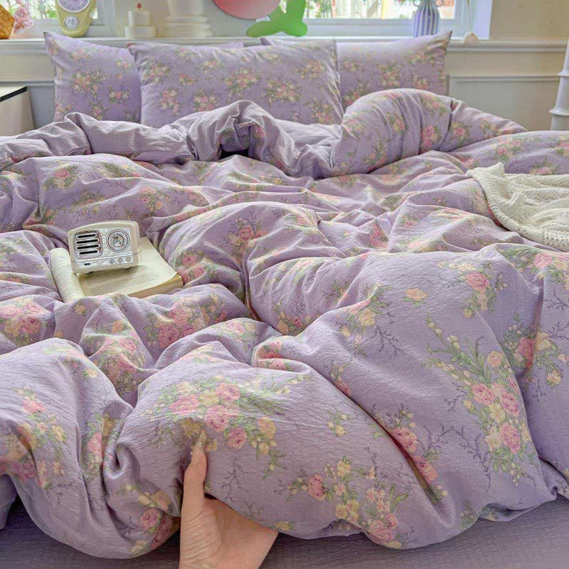 Set di biancheria da letto in garza di cotone color rosa antico (4 pezzi) - image 4