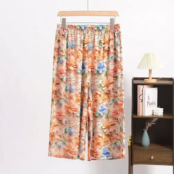 Pantaloni del pigiama corti con stampa botanica vintage - Arancia - 6XL - image 0