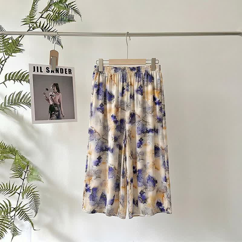 Pantaloni da casa corti con stampa artistica - image 1