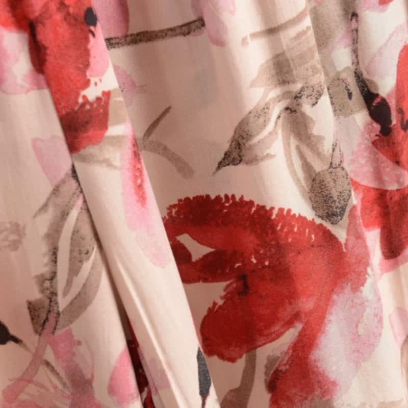Pantaloni da pigiama corti a fantasia floreale rossa - image 8