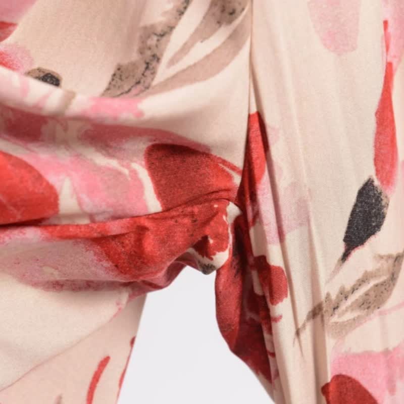 Pantaloni da pigiama corti a fantasia floreale rossa - image 6