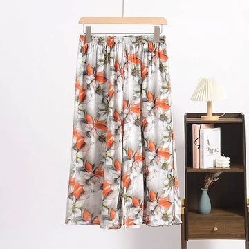 Pantaloni da casa corti con stampa floreale vintage - Grigio - 6XL - image 0
