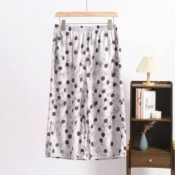 Pantaloni del pigiama corti a pois - Grigio - 6XL - image 0