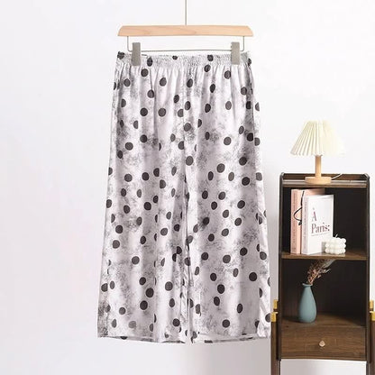 Pantaloni del pigiama corti a pois - Grigio - 6XL - image 0
