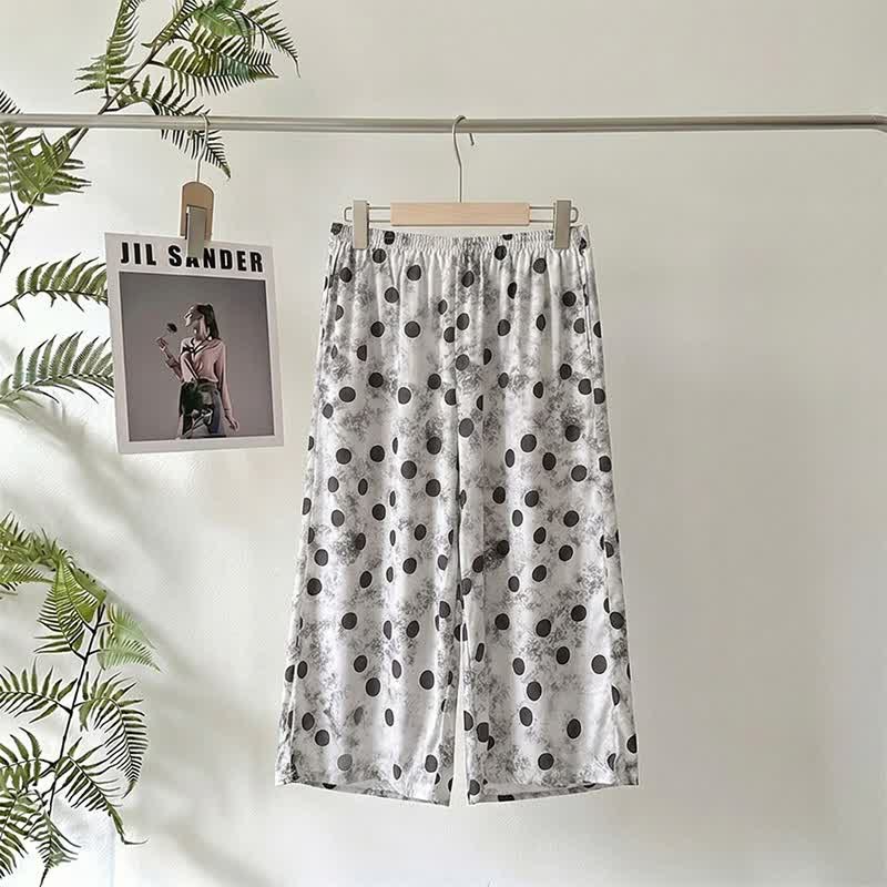 Pantaloni del pigiama corti a pois - image 1