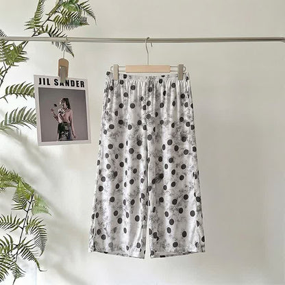 Pantaloni del pigiama corti a pois - image 1