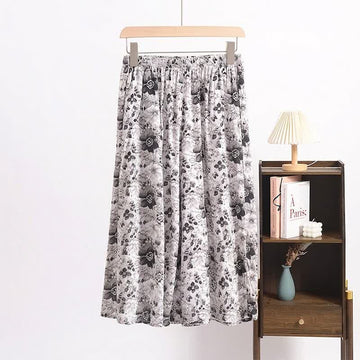 Pantaloni da pigiama corti vintage neri a fantasia floreale - Bianco - 6XL - image 0