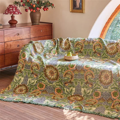 Coperta/trapunta reversibile in garza di cotone a 4 strati con motivo floreale - image 4